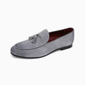 Mocassins En Daim Véritable Souple Et Classique À Glands Pour Homme - Gris