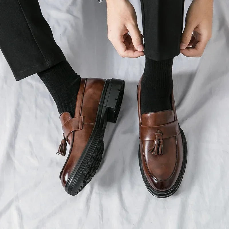 Mocassins Habillés À Glands En Cuir Véritable Pour Homme - image 6