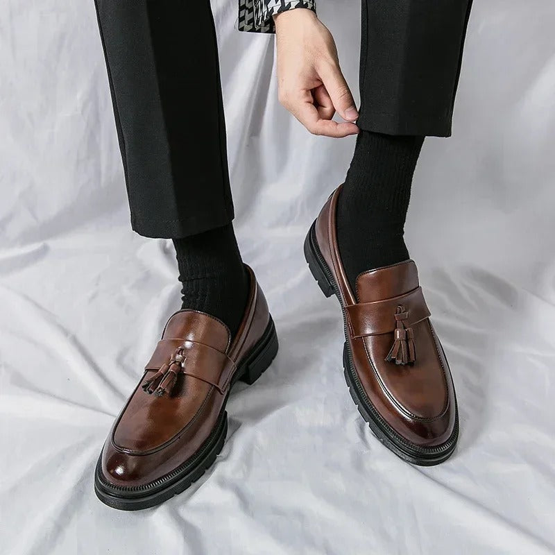 Mocassins Habillés À Glands En Cuir Véritable Pour Homme - image 8