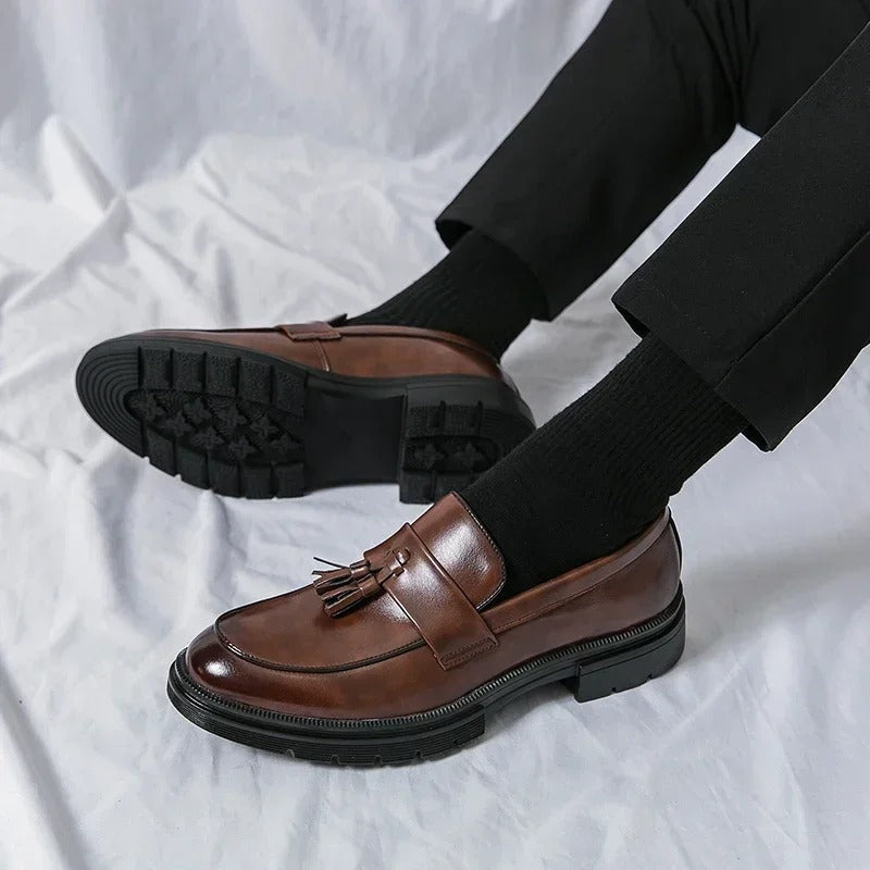 Mocassins Habillés À Glands En Cuir Véritable Pour Homme - image 9