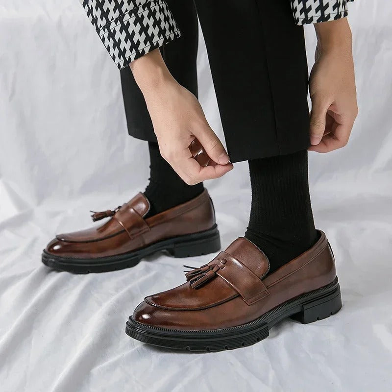 Mocassins Habillés À Glands En Cuir Véritable Pour Homme - image 10