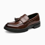 Mocassins Habillés À Glands En Cuir Véritable Pour Homme - Marron