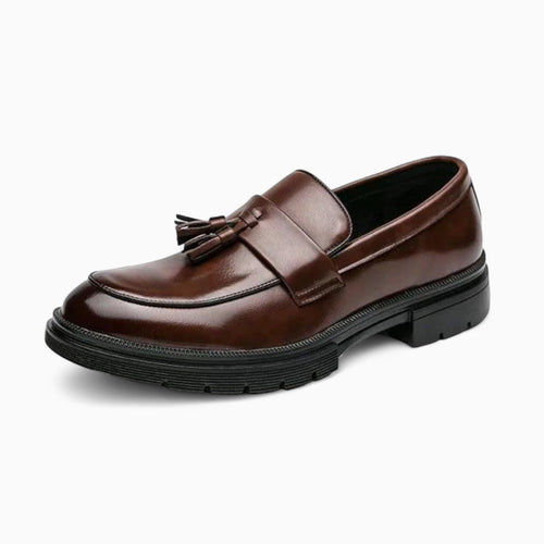 Mocassins Habillés À Glands En Cuir Véritable Pour Homme - Marron