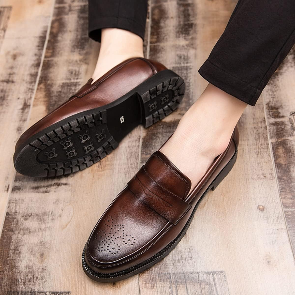 Mocassins Habillés En Cuir Véritable Pour Homme - image 4