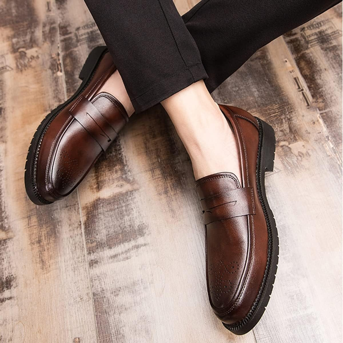 Mocassins Habillés En Cuir Véritable Pour Homme - image 7