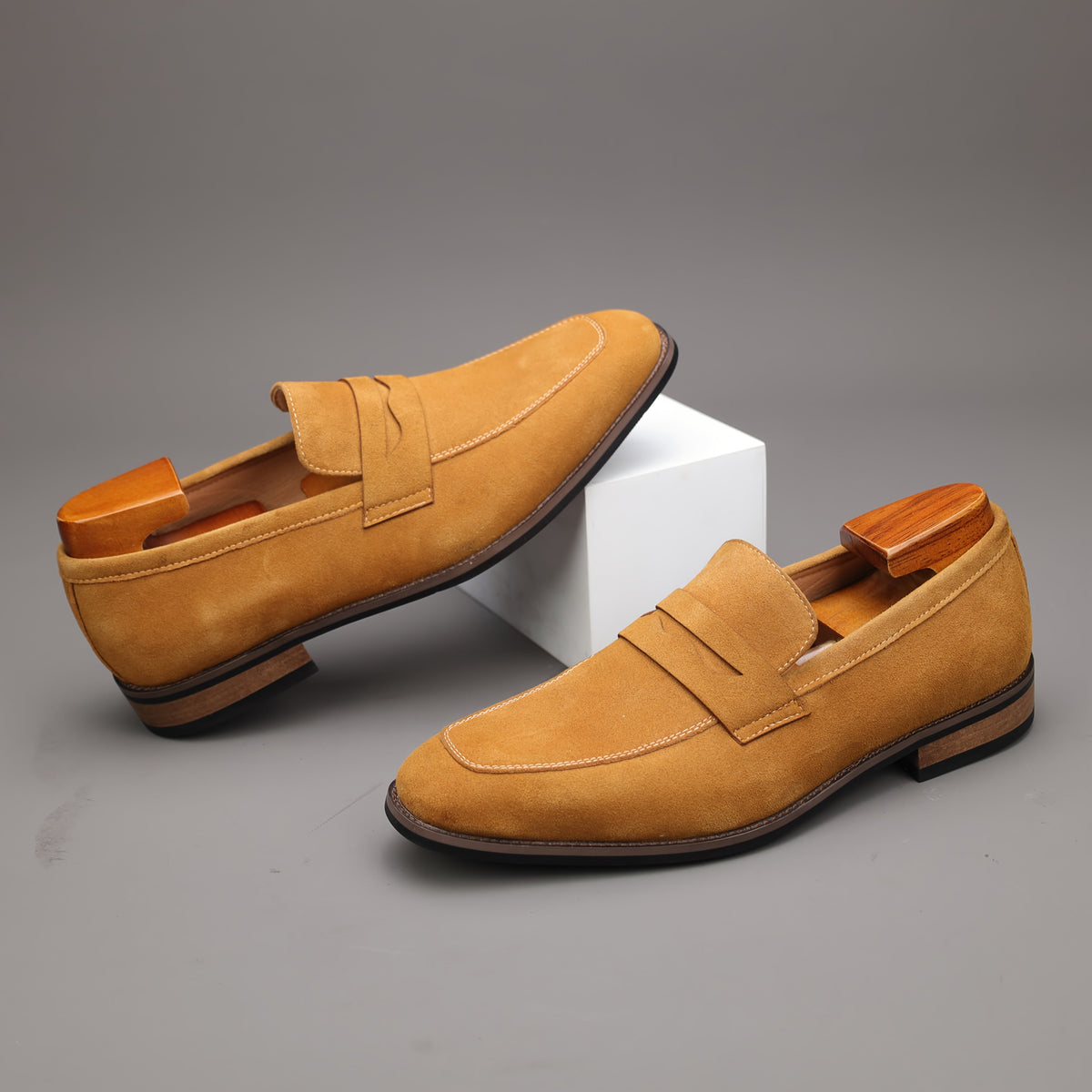 Mocassins homme à bande - Marron clair
