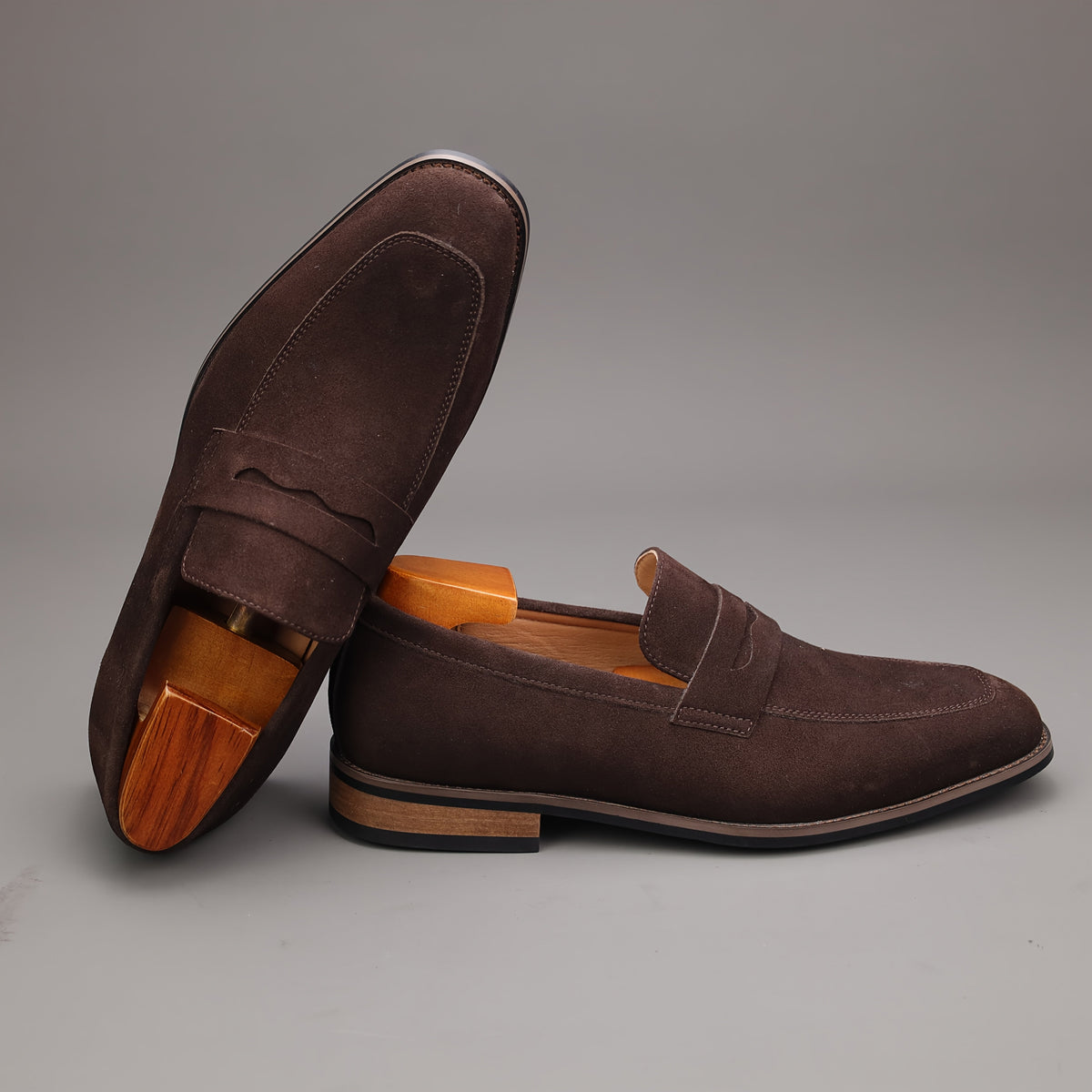 Mocassins homme à bande - Marron foncé