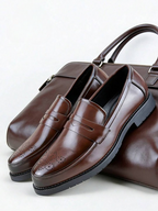 Mocassins homme à bandeau - Marron