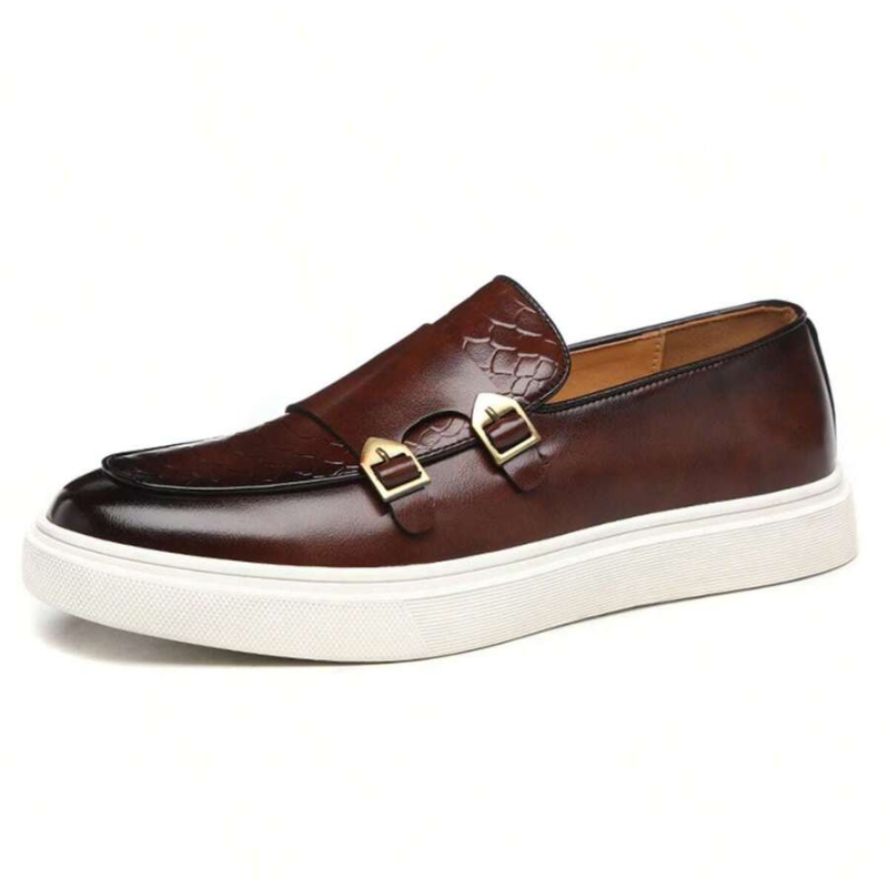 Mocassins homme à boucles - Marron