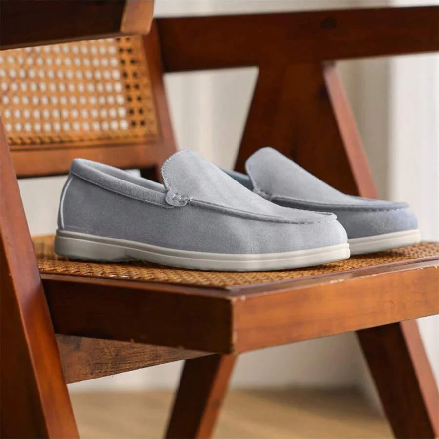 Mocassins homme à bout rond - Bleu clair