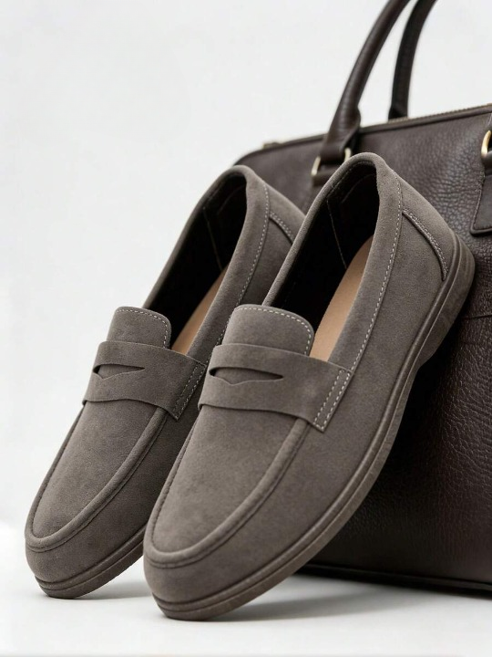 Mocassins homme à bride - Gris