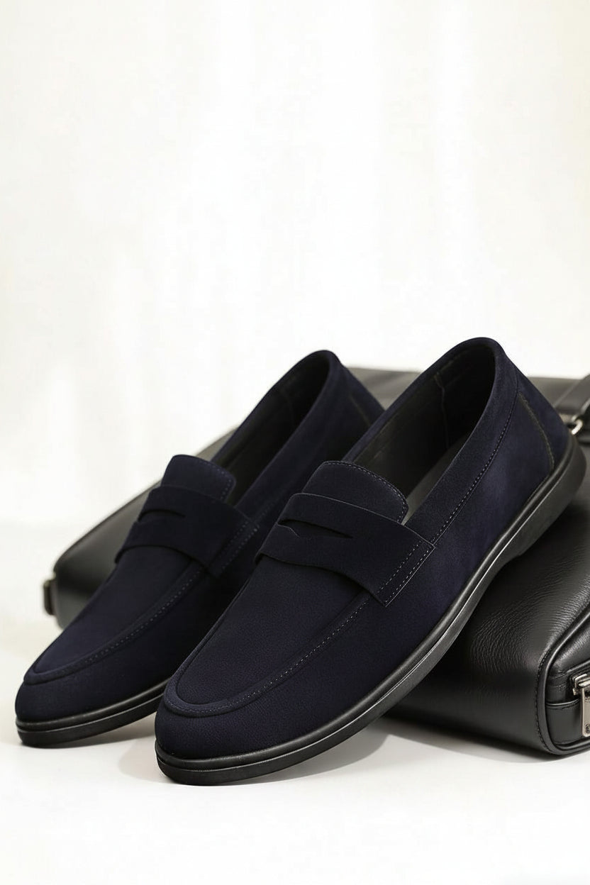 Mocassins homme à bride penny - Bleu