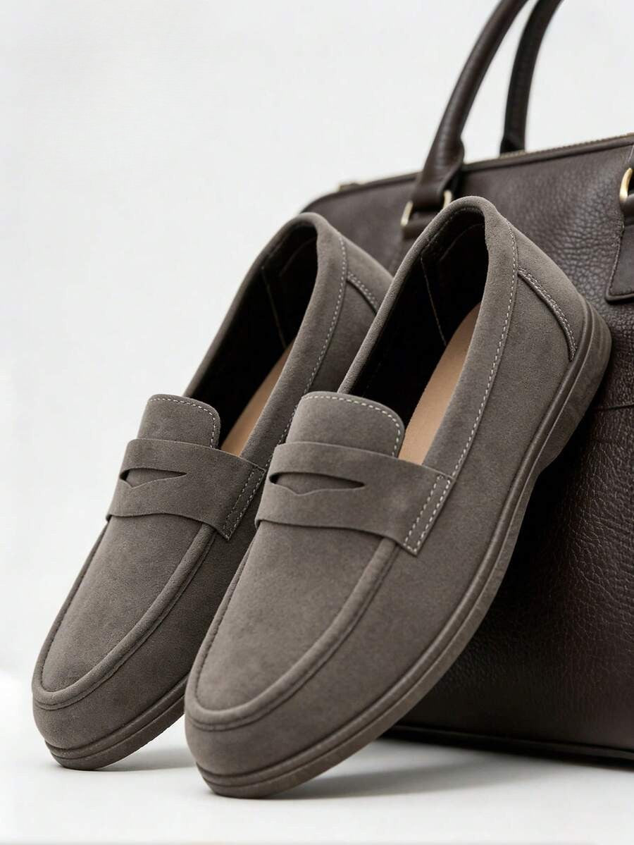 Mocassins homme à bride penny - Gris