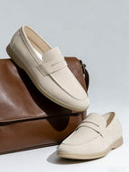Mocassins homme à découpe frontale - Beige