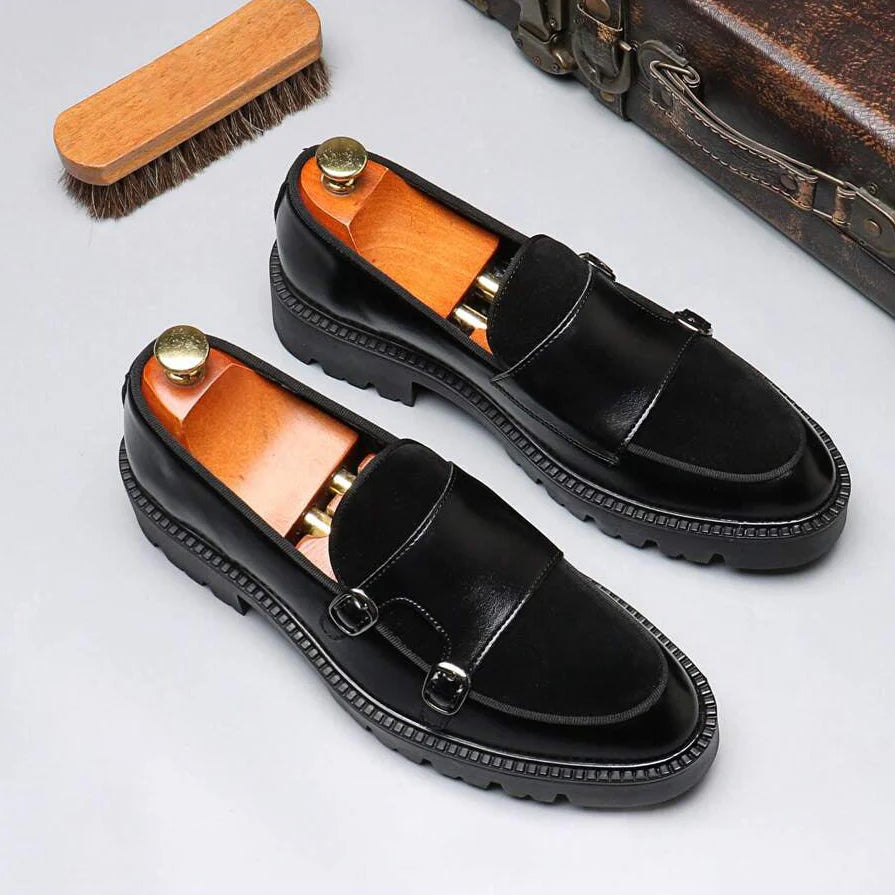 Mocassins homme à double boucle - Noir