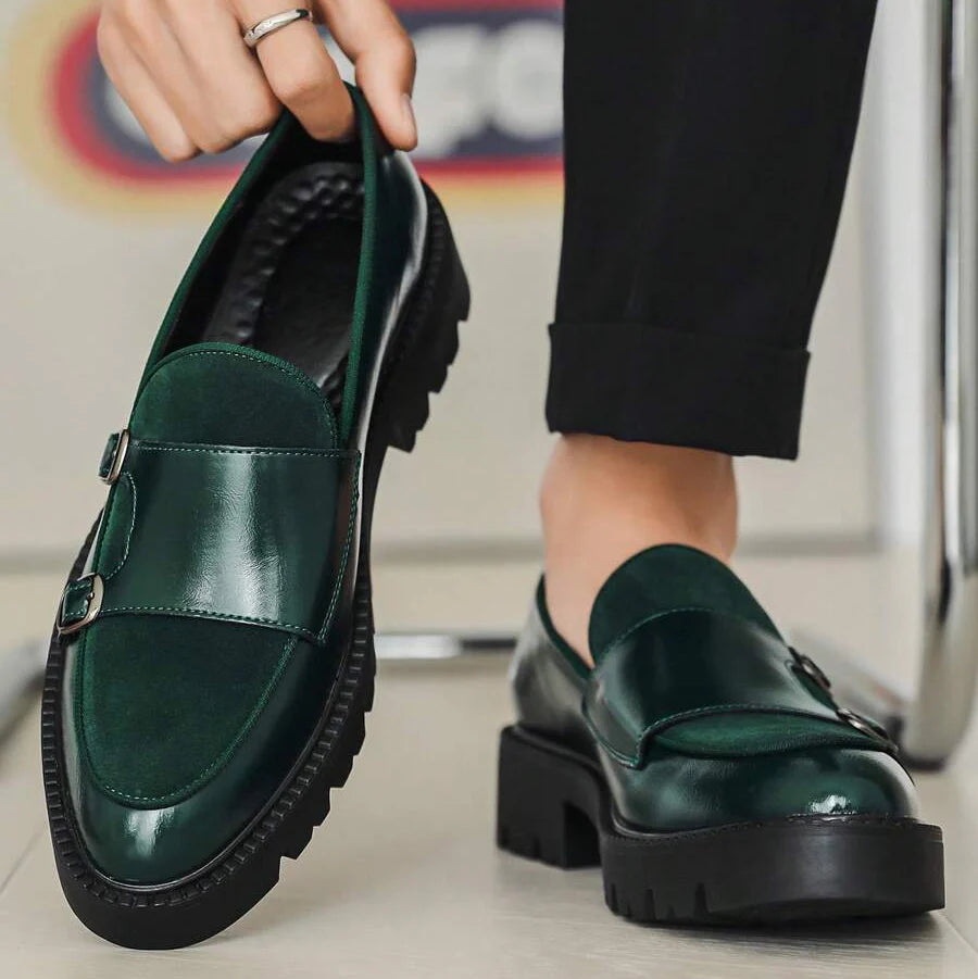 Mocassins homme à double boucle - Vert