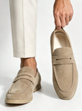 Mocassins homme à empeigne unie - Beige