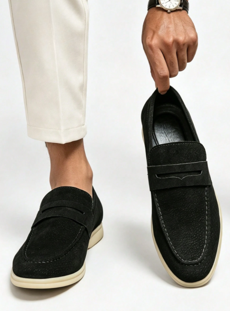 Mocassins homme à empeigne unie - Noir