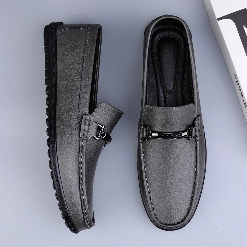 Mocassins homme à enfiler classiques - Gris