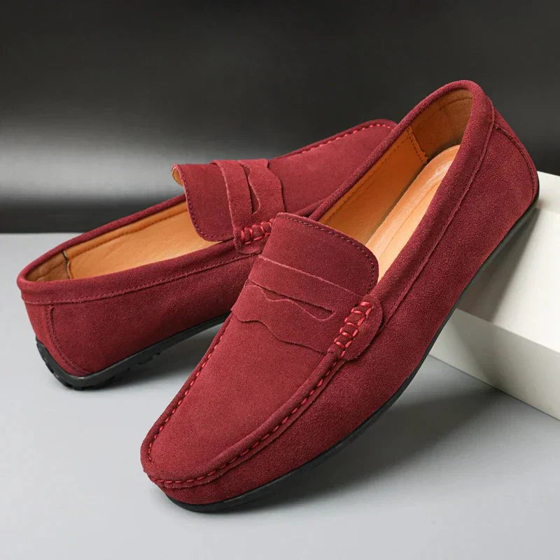 Mocassins homme à enfiler - Rouge
