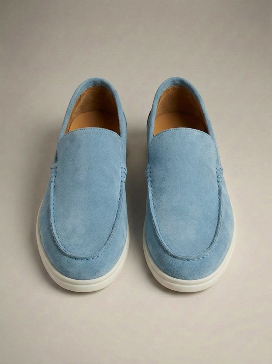 Mocassins homme à enfiler unis - Bleu clair