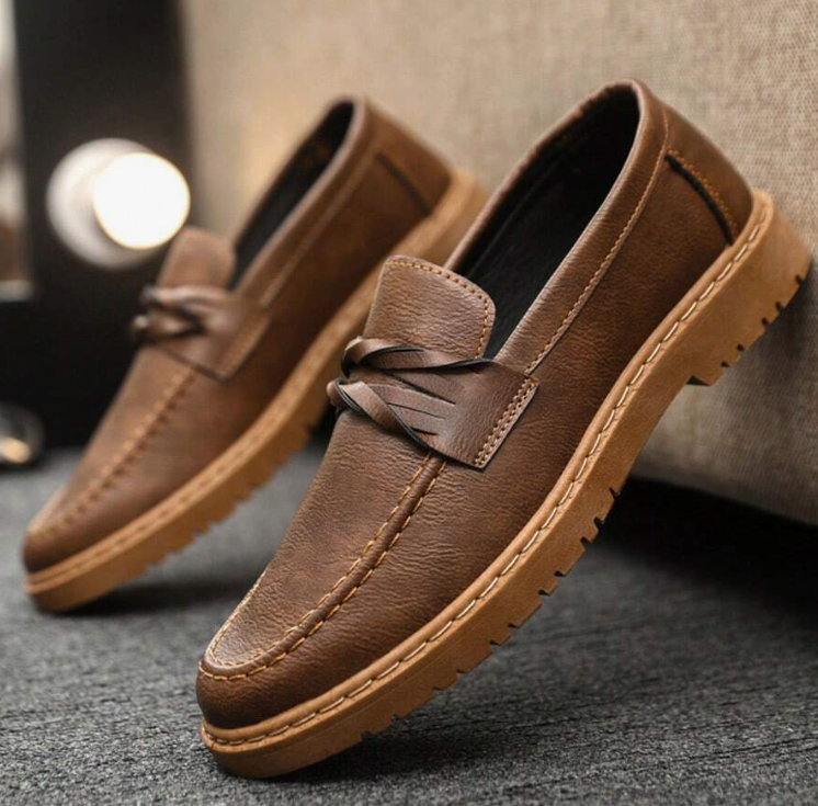 Mocassins homme à nœud - Marron
