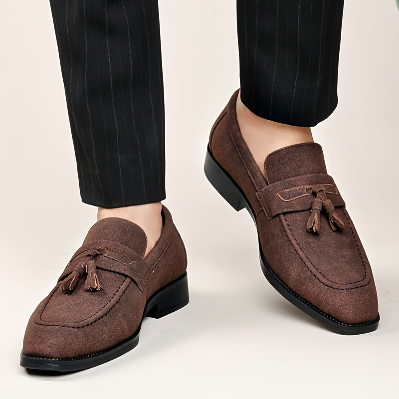 Mocassins homme à plateau frangé - Marron