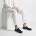 Mocassins homme à semelle contrastante - Bleu marine