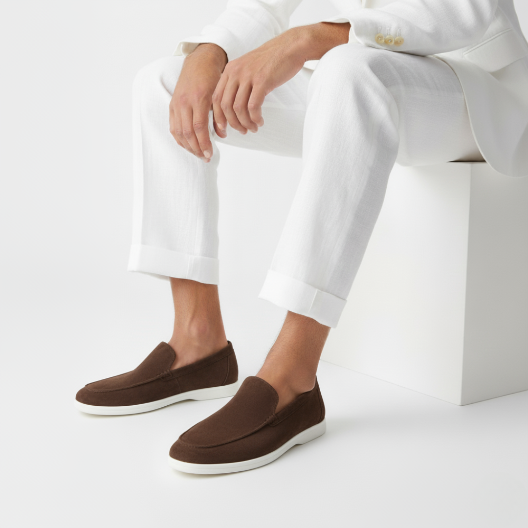Mocassins homme à semelle contrastante - Marron