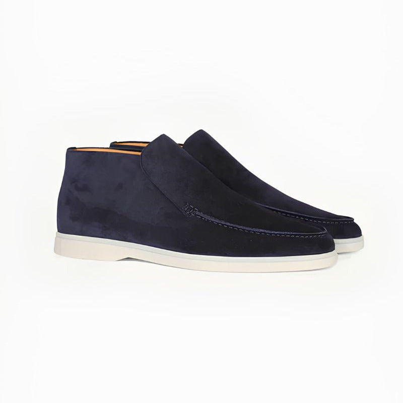 Mocassins homme à tige montante - Bleu foncé