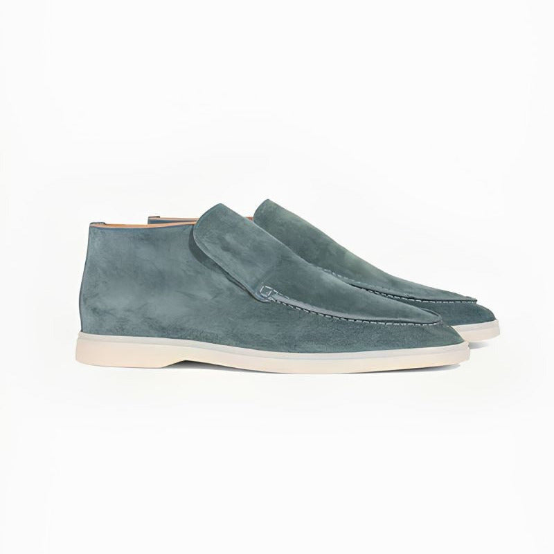 Mocassins homme à tige montante - Bleu-gris