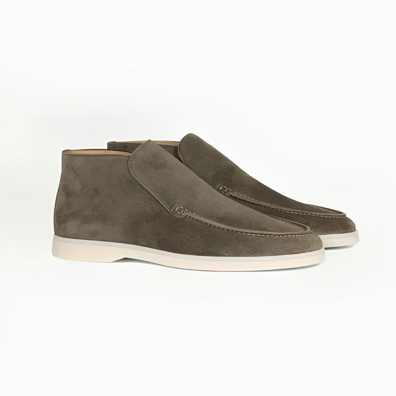 Mocassins homme à tige montante - Vert olive