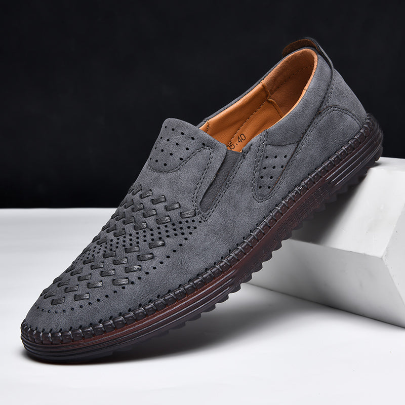 Mocassins homme ajourés - Gris