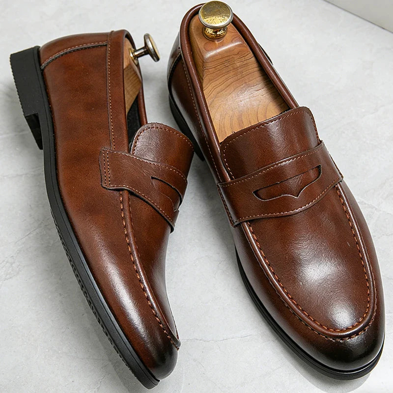 Mocassins homme bandeau - Marron