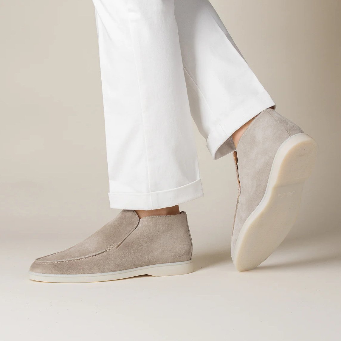 Mocassins homme bord cousu - Gris