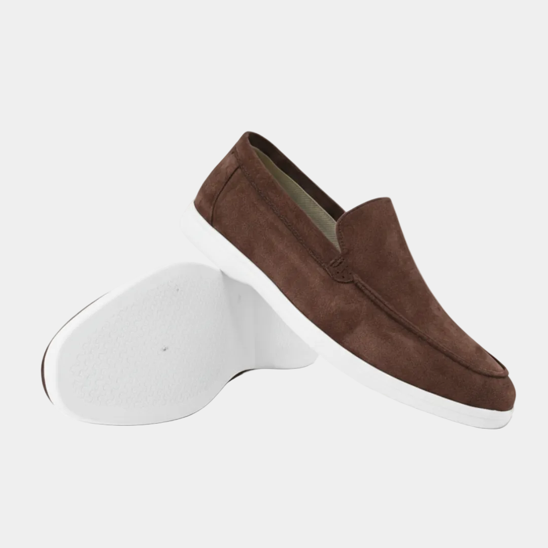 Mocassins homme couture apparente - Marron