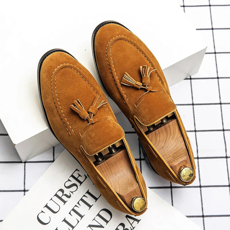 Mocassins homme dessus structuré - Marron clair