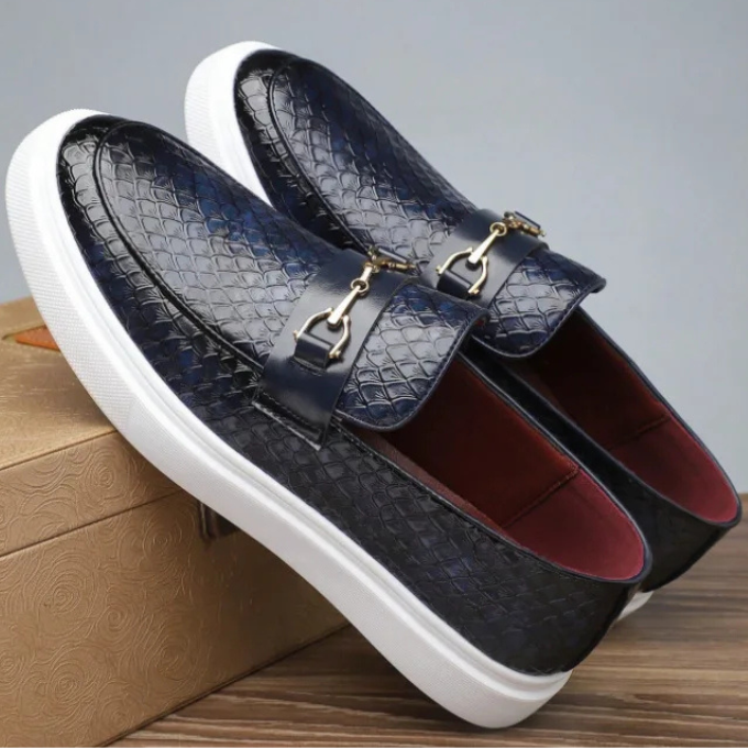 Mocassins homme détail mors - Bleu marine