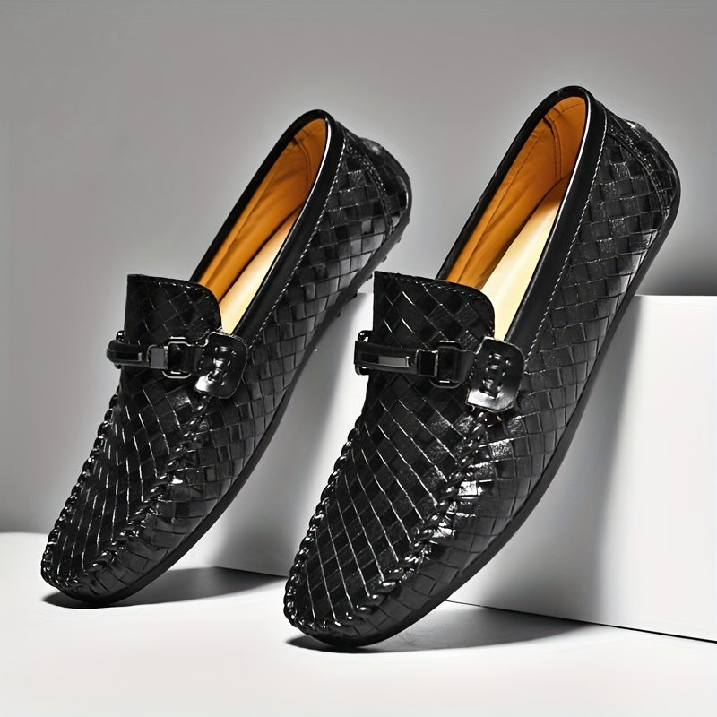 Mocassins homme effet tressé à boucle - Noir