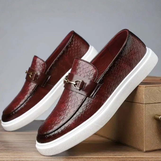 Mocassins homme embossés - Marron
