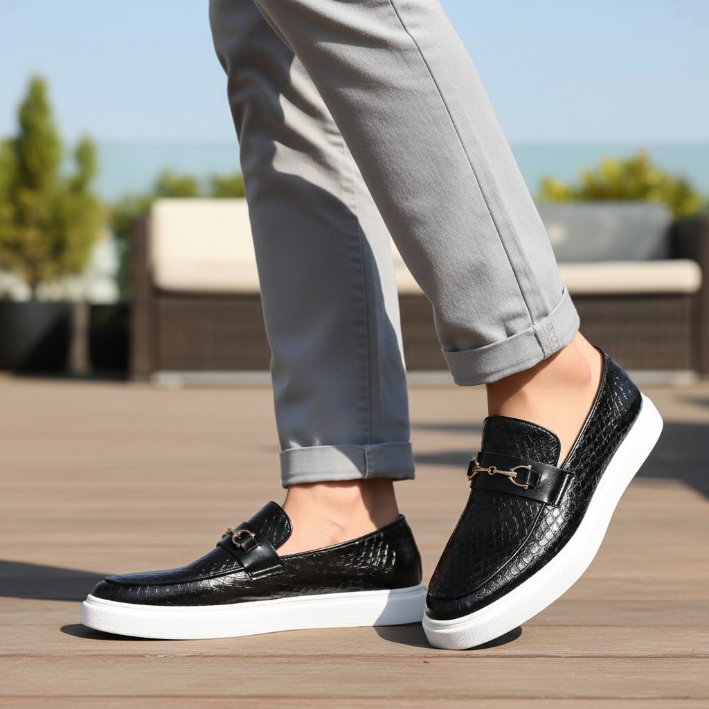 Mocassins homme embossés - Noir