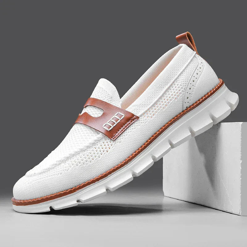 Mocassins homme en maille - Blanc
