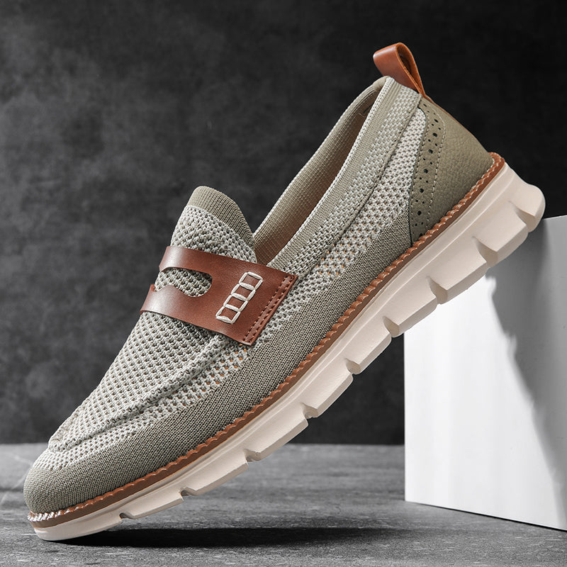 Mocassins homme en maille - Vert