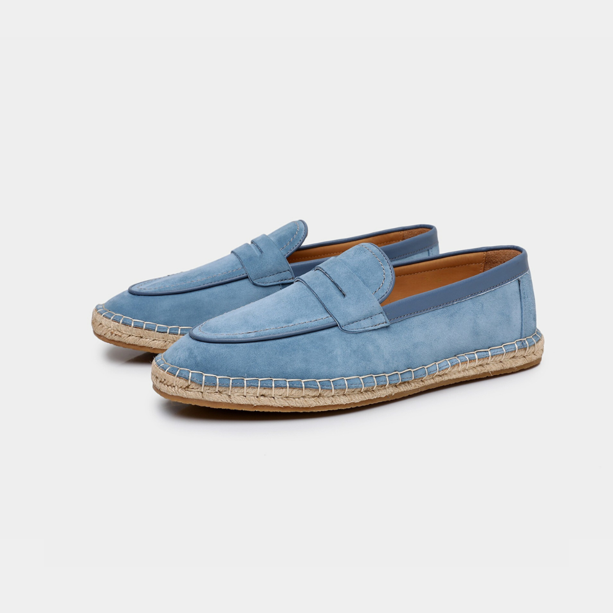 Mocassins homme espadrille à mors - Bleu clair