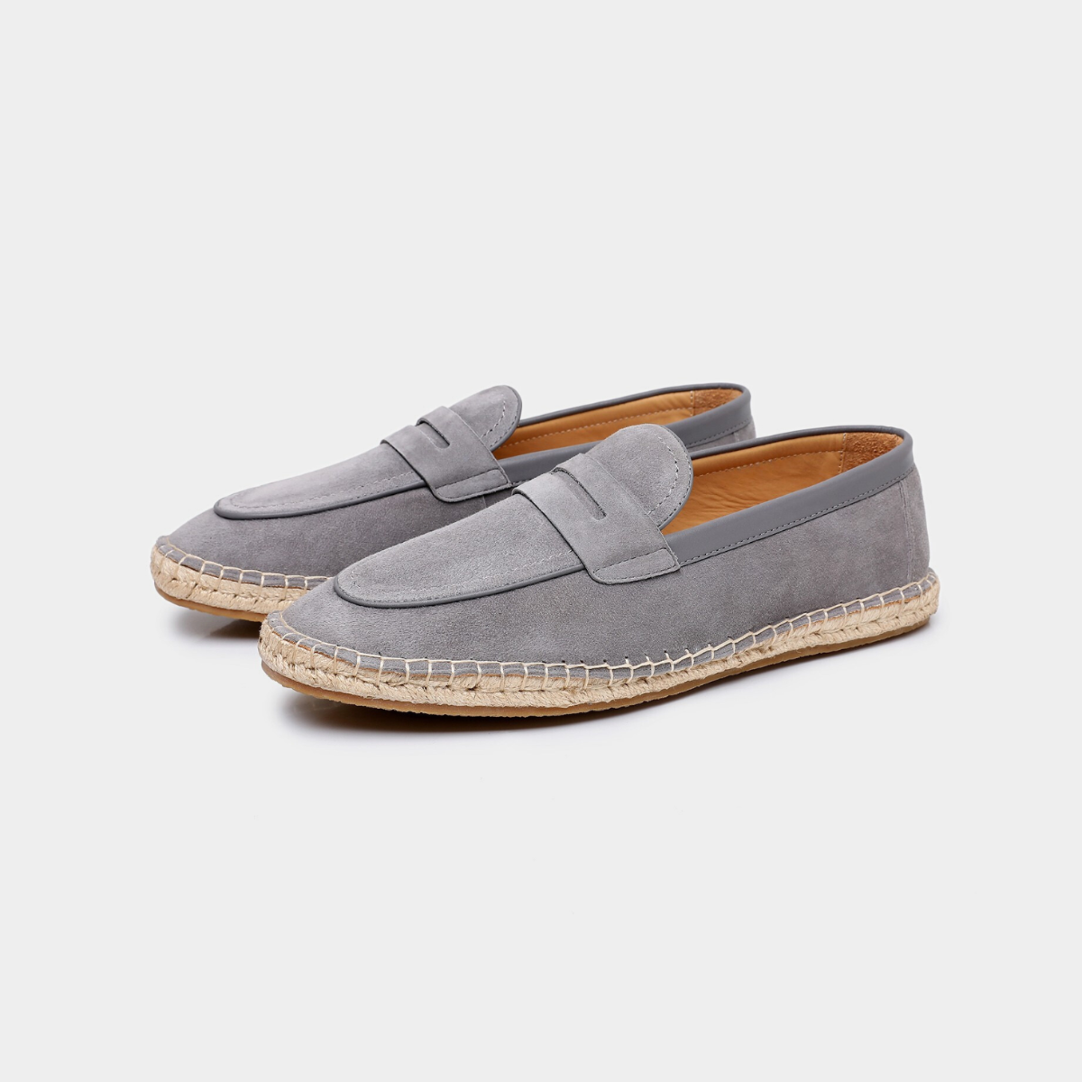 Mocassins homme espadrille à mors - Gris clair