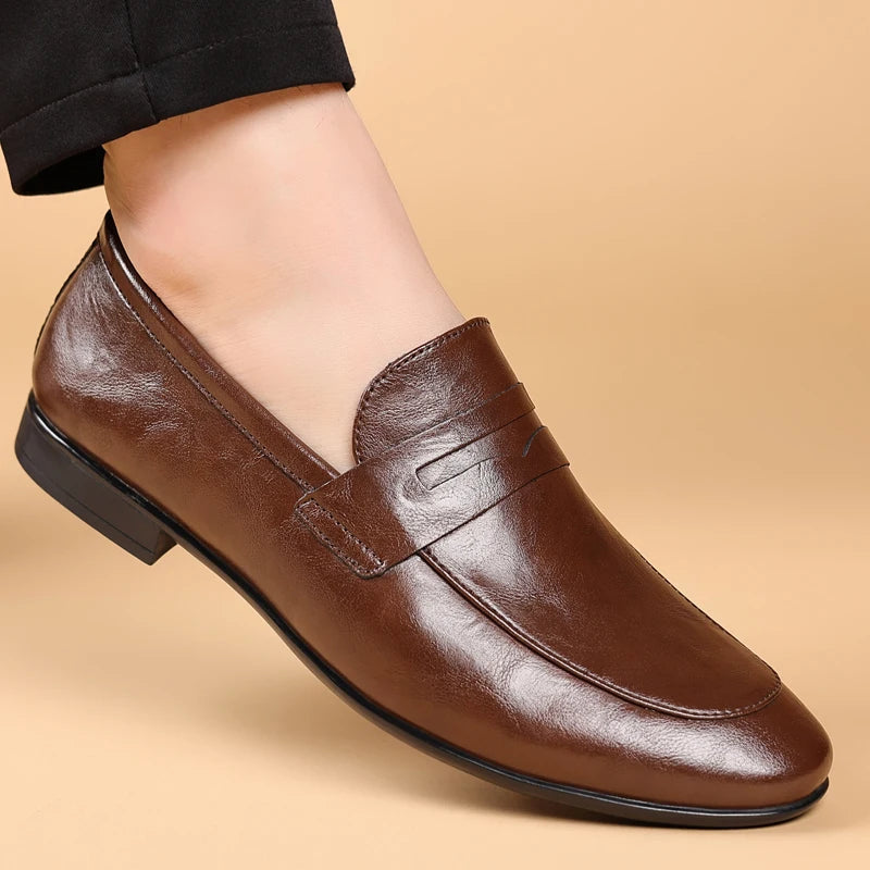 Mocassins homme lisses - Marron