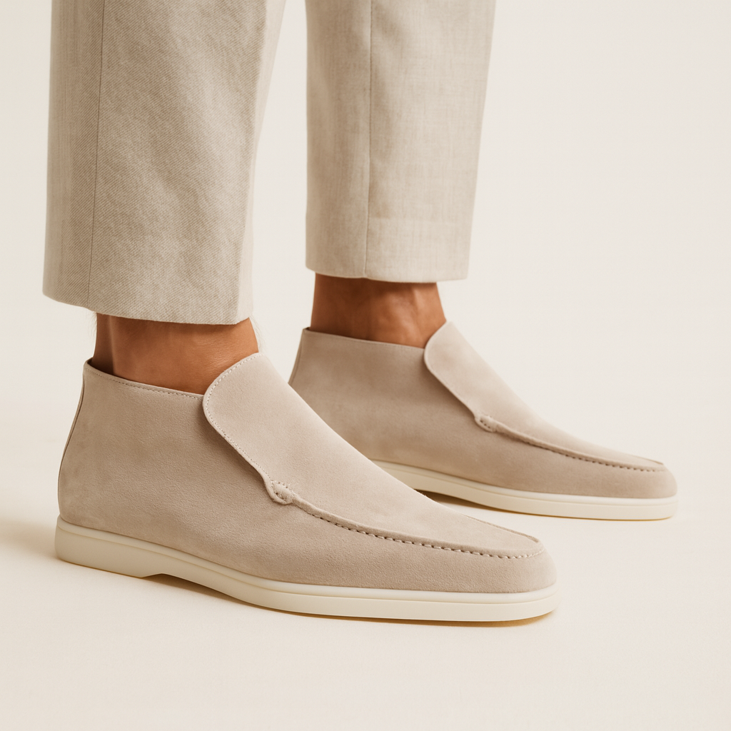 Mocassins homme montants à enfiler - Brun clair