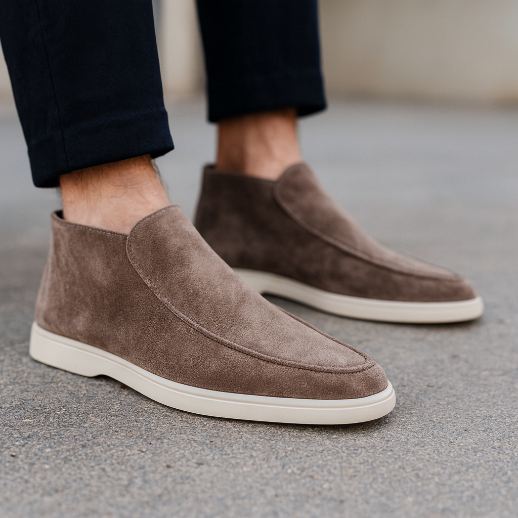 Mocassins homme montants à enfiler - Marron