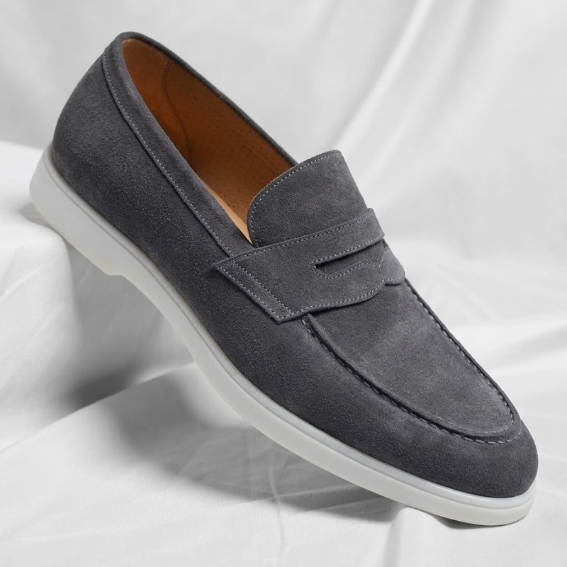 Mocassins homme penny classiques - Gris