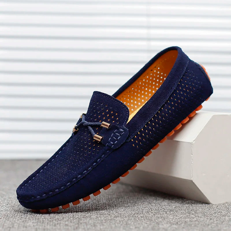 Mocassins homme perforés - Bleu